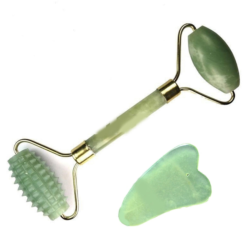 Facial Massage Roller Double Heads Jade Stone Face Lift Hands Body Skin Relaxation Slimming Beauty Health Skin Care Tools