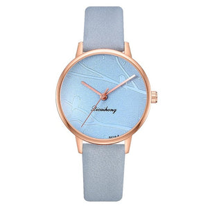 Fashion Women Sweet Watches Fashion Dress Ladies Watch Elegant Bird Leather Strap Quartz Wristwatch Clock Women Exquisite Watch