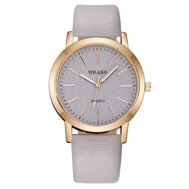 YOLAKO Fashion Elegant Women Luxurious Bracelet Women's Casual Quartz Leather Band Starry Sky Watch Analog Wrist Watch