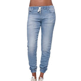 NIBESSER High Waist Women Jeans Buttons Female Pant Slim Elastic Plus Size Stretch Jeans Plus Size Denim Blue Skinny Pencil Pant