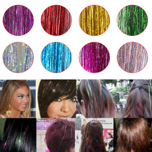 1PCS Sparkle Hair Tinsel Bling Hair Decoration for Synthetic Hair Extension Glitter Rainbow for Girls and Party
