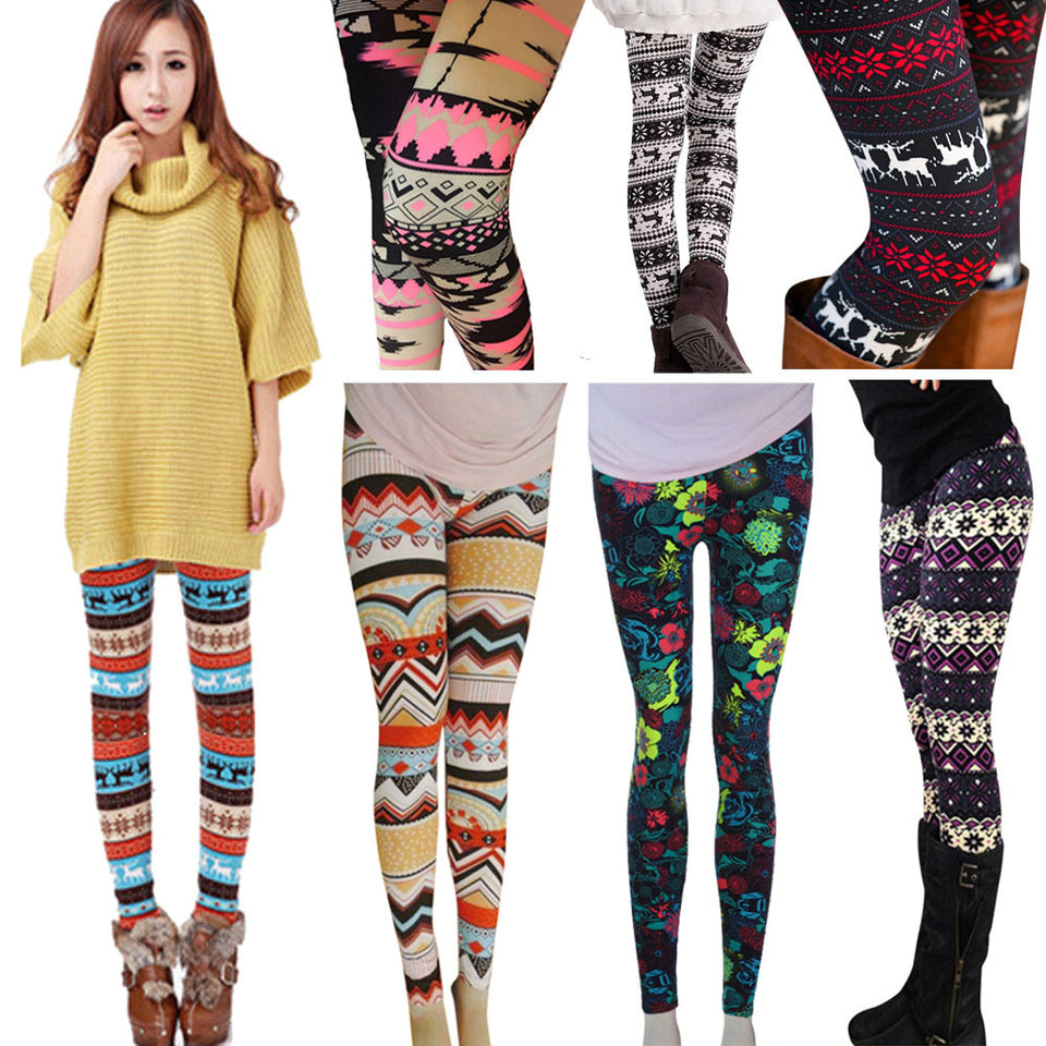 Fashion Legging Women Fashion Deer Christmas Print Bottoms Winter Warm Pants Plus Size 5XL Casual Skinny Elastic Fitness#sw