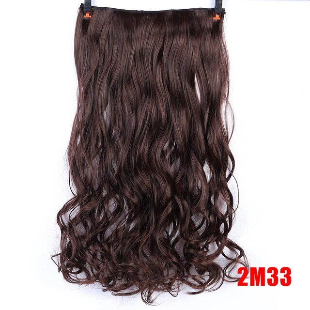 MEIFAN Waist 60cm Long Wavy Curly 5 Clip in Hair Extensions Natural Thick Straight Synthetic Hair Pieces Extention