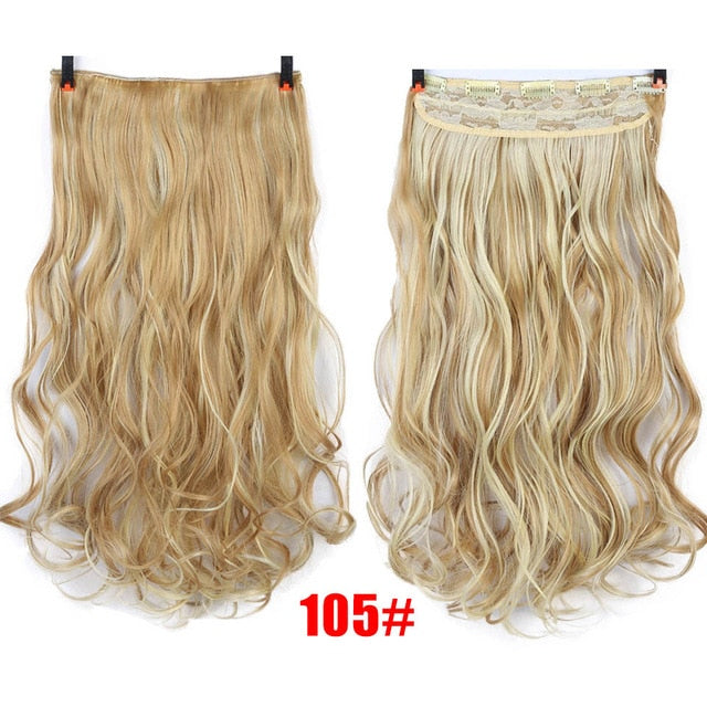 MEIFAN Waist 60cm Long Wavy Curly 5 Clip in Hair Extensions Natural Thick Straight Synthetic Hair Pieces Extention