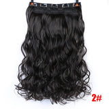 MEIFAN Waist 60cm Long Wavy Curly 5 Clip in Hair Extensions Natural Thick Straight Synthetic Hair Pieces Extention