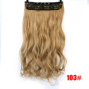 MEIFAN Waist 60cm Long Wavy Curly 5 Clip in Hair Extensions Natural Thick Straight Synthetic Hair Pieces Extention