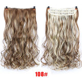 MEIFAN Waist 60cm Long Wavy Curly 5 Clip in Hair Extensions Natural Thick Straight Synthetic Hair Pieces Extention