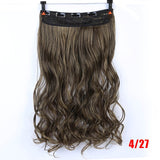 MEIFAN Waist 60cm Long Wavy Curly 5 Clip in Hair Extensions Natural Thick Straight Synthetic Hair Pieces Extention