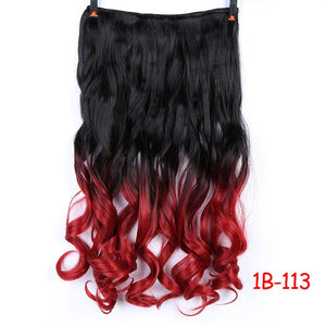 MEIFAN Waist 60cm Long Wavy Curly 5 Clip in Hair Extensions Natural Thick Straight Synthetic Hair Pieces Extention