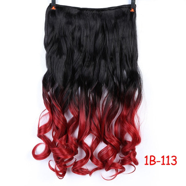 MEIFAN Waist 60cm Long Wavy Curly 5 Clip in Hair Extensions Natural Thick Straight Synthetic Hair Pieces Extention