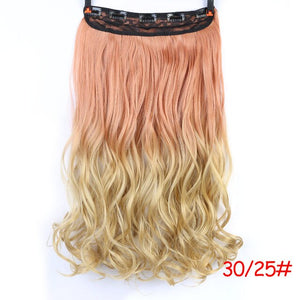 MEIFAN Waist 60cm Long Wavy Curly 5 Clip in Hair Extensions Natural Thick Straight Synthetic Hair Pieces Extention