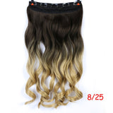 MEIFAN Waist 60cm Long Wavy Curly 5 Clip in Hair Extensions Natural Thick Straight Synthetic Hair Pieces Extention