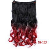 AOSIWIG 24inch 5 clipsins Straight Hair Extentions Clip in on Hair Extension Black to Red Ombre Hairpiece Synthetic