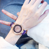 Luxury Women Watches Bracelet set Starry Sky Ladies Bracelet Watch Casual Leather Quartz Wristwatch Clock gift Relogio Feminino