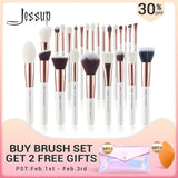Jessup brushes Pearl White/Rose Gold Makeup brushes set Professional Beauty Make up brush Natural hair Foundation Powder Blushes