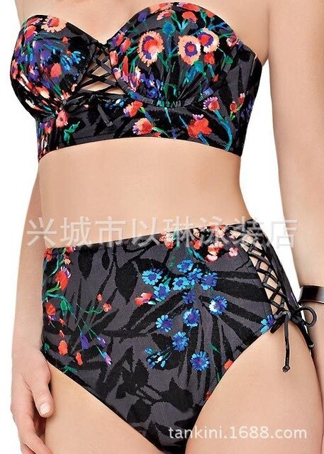 2020 Lynn Swimming Suit Women's Sexy Swimsuit Fission High Waist Printing Bikini Popular Swimwear Bikini Set