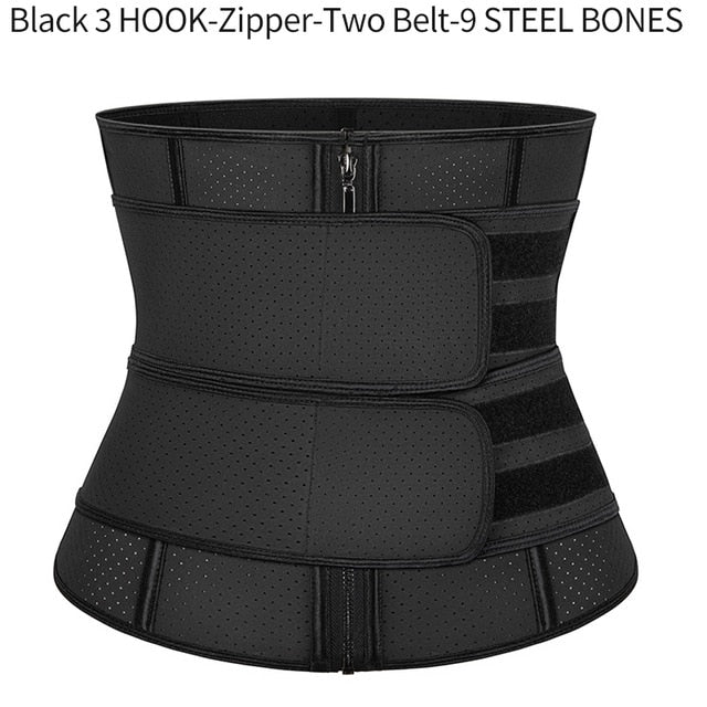 Women Body Shaper Latex Waist Trainer Corset  Zipper Underbust Slim Tummy Waist Cincher Slimming Briefs Shaper Belt Shapewear