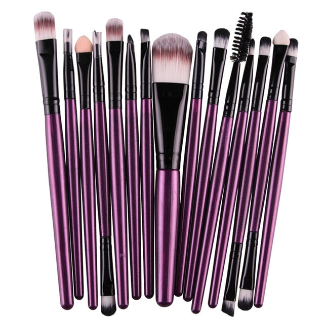 MAANGE Pro 15Pcs Makeup Brushes Set Eye Shadow Foundation Powder Eyeliner Eyelash Lip Make Up Brush Cosmetic Beauty Tool Kit Hot