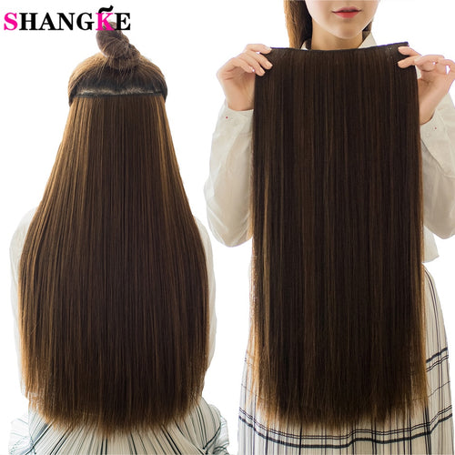 SHANGKE 5 clips/piece Natural Silky straight Hair Extention 24