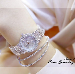 Women Luxury Watch Rose Gold Diamond Dress Watches Ladies Stainless Steel Fashion Female Rhinestone Bling Quartz Watch Gift