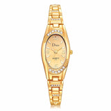 Fashion Oval Small Dial Watches For Women Elegant Rhinestone Bracelet Watch Ladies Diamond Dress Quartz Wrist Watch Relogio